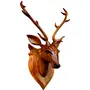 SAHARANPUR HANDICRAFTS -Home Decor Item Deer Head42 cm high (After Fitting) Wooden Handicraft showpieces Product for Wall Decoration., 2 image