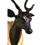 SAHARANPUR HANDICRAFTS -Home Decor Item Deer Head50 cm high (After Fitting) Wooden Handicraft showpieces Product for Wall Decoration. (Black (70 Cm)), 3 image