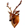 SAHARANPUR HANDICRAFTS -Home Decor Item Deer Head42 cm high (After Fitting) Wooden Handicraft showpieces Product for Wall Decoration., 3 image