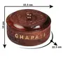 SAHARANPUR HANDICRAFTS Wooden Casserole Box with Engraved Brass Design with Stainless Steel Inside| Kitchen Serving Set| Hotpot for Chapati- Brown Tableware Serveware, 5 image