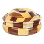 SAHARANPUR HANDICRAFTS Wooden Casserole| Chapati Box| Chapati Box for Kitchen| Hotpot Roti Box| Casserole for Kitchen| Serving Casserole Set| Hotpot for Chapati- Brown Tableware Serveware, 3 image