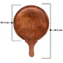 SAHARANPUR HANDICRAFTS Wooden Pizza Plate/Pan with Handle Pizza Serving Platter/Tray for Kitchen & Restaurant Suitable for All Kitchen (12INCH Round Over All 16 inch 1 Piece), 6 image