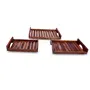SAHARANPUR HANDICRAFTS Wooden Serving Tray for Breakfast Tea Serving Table Decor Standard Set of 3 Brown Shade, 5 image