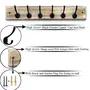 SAHARANPUR HANDICRAFTS Wooden and Metal Loops 6 Hooks Wall Mounted Antique Smooth White wash Finishing for Dress/Coat/Shirt Hanger Bathroom Bedroom Kitchen Room Home, 2 image