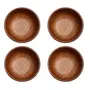 SAHARANPUR HANDICRAFTS Sheesham Wood Washable Serving Bowl Set of 4 with 4 Spoons Decorative Food-Safe Serving for Salad Soup Fruit, 4 image