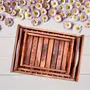 SAHARANPUR HANDICRAFTS Wooden Serving Tray for Breakfast Tea Serving Table Decor Standard Set of 3 Brown Shade, 2 image