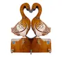 SAHARANPUR HANDICRAFTS - Home Decor Wooden Handicraft Bird Key Holder (18 cm x 13 cm x 1.5 cm Brown)- 5 Hooks, 2 image