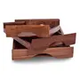 SAHARANPUR HANDICRAFTS Wooden Serving Tray for Breakfast Tea Serving Table Decor Standard Set of 3 Brown Shade, 3 image