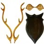 SAHARANPUR HANDICRAFTS-Home Decor Item Deer Head50 cm high with Horn Wooden Handicraft showpieces Product for Wall Decoration. Make Your Home and Office Attractive and Different., 5 image