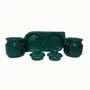 JAIPUR BLUE POTTERY Pickle Jars for Storage | Pickle Jars Set for Dinning Table | achar jar Set | Blue Pottery Green Ceramic Pickle Jars Set of 3 Ceramic Jars, 4 image
