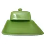 JAIPUR BLUE POTTERY Butter Box Dish with Lid Blue Pottery for Dinning and Kitchen Suitable for 500 Grams Ceramic Butter Dish Serving Set Light Green, 3 image