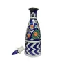 JAIPUR BLUE POTTERY Oil Dispenser Blue for Kitchen (Ceramic 1 Dispenser with lid) | Food & Microwave Safe | Storage of Cooking Oil Vinegar Purple, 2 image