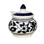 JAIPUR BLUE POTTERY Ceramic pickle serving jars set of 2 with tray & Spoons for dinning table | hand painted blue pottery, 5 image