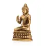 BUDDHA TIBETAN RELIGIOUS GOODS Brass Buddha Statue With Sacred Kalash 4.5'' x 3'' Golden, 3 image