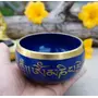 TIBETAN RITUAL CURTAIN Tibetan Meditation Om Mani Singing Bowl/Cushion/Mallet (Blue), 5 image