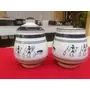 JAIPUR BLUE POTTERY Pickle jars set of 2 with lids Multipurpose Jars with Lid White in Handmade Ceramic Blue Pottery Ideal for (Pickle Chutney Curd dahi Spices Sugar storage etc) White, 4 image