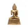 BUDDHA TIBETAN RELIGIOUS GOODS Brass Buddha Statue With Sacred Kalash 4.5'' x 3'' Golden, 6 image