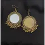 TIBETAN JEWELLERY Gold Plated Mirror and Mesh Design Earring with Ghunghroo Traditional Oxidised Metal Earrings for Women Afghan Earrings Brass Jewelry for Women Earrings for Ladies Tribal Earring Diwali Jewellery, 5 image