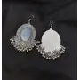TIBETAN JEWELLERY Oval Mirror Earring with Ghunghroo Traditional Oxidised Metal Earrings for Women Afghan Earrings Big Earrings Brass Jewelry for Women Earrings for Ladies Tribal Earring Diwali Jewellery, 4 image