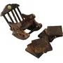 WOOD CRAFTS OF RAJASTHAN Wooden Antique Miniature Chair Shape TeaCoffeeDrink hot/Cold Coaster Set with 6 Coaster for Kitchen/Dining Table/Office/Restaurant., 3 image