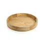 WOOD CRAFTS OF RAJASTHAN Wooden Round Tray Set 2 Tray Handcrafted 12" and 10" Round Circle Height 2" Inch Serving Tray Use for Kitchen Dining Table Multipurpuose Tray, 4 image