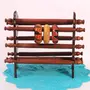 WOOD CRAFTS OF RAJASTHAN Wooden Bangle Stand Bangle Organizer with 6 Rod Bangle Holder - Gift Items Size - LxBxH - 13x5x12 Inches, 3 image