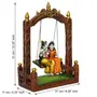 JAIPUR STONE WORK Colorful Radha Krishna on Swing Handcrafted Polyresin Figurine Orange Green Brown and White One Size (MSGK515), 4 image