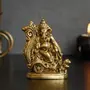 JAIPUR STONE WORK Sitting Lord Ganesha Brass Handcrafted Idol Gold One Size (BGG539), 2 image
