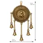 JAIPUR STONE WORK Lord Ganesha Decorative Brass Wall Hanging with 5 Bells Gold One Size (BGG519), 4 image