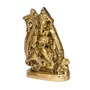 JAIPUR STONE WORK Sitting Lord Ganesha Brass Handcrafted Idol Gold One Size (BGG539), 6 image