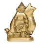 JAIPUR STONE WORK Sitting Lord Ganesha Brass Handcrafted Idol Gold One Size (BGG539), 7 image