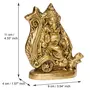 JAIPUR STONE WORK Sitting Lord Ganesha Brass Handcrafted Idol Gold One Size (BGG539), 4 image