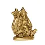JAIPUR STONE WORK Sitting Lord Ganesha Brass Handcrafted Idol Gold One Size (BGG539), 5 image