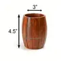 WOOD CRAFTS OF RAJASTHAN Wooden Round Barrel Shaped Pen Stand Pencil Holder for Office Table Decoration Multipurpose Desk Organiser | Gift Item | Pen stand for School & College, 4 image