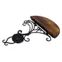 WOOD CRAFTS OF RAJASTHAN Wooden & Wrought Iron Fancy Wall Shelf (Brown & Black Size - 8 x 4 x 9.5 Inches) Pack of 2, 5 image