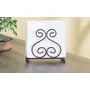 WOOD CRAFTS OF RAJASTHAN Wrought Iron Heart Shape Tissue Holder Paper Towel Holder 4 pic, 3 image