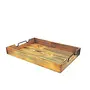 WOOD CRAFTS OF RAJASTHAN Wooden Pine Wood Serving Tray | Tray for Kitchen | Kitchen Ware Accessories | Wooden Natural Tray (20 inch), 4 image