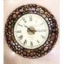 WOOD CRAFTS OF RAJASTHAN Wooden Round Shape Hanging Wall Clock (Brown), 3 image