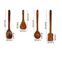 WOOD CRAFTS OF RAJASTHAN Premium Handmade Wooden Non-Stick Serving and Cooking Spoon Kitchen Tools Utensil Set of 4, 7 image