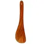 WOOD CRAFTS OF RAJASTHAN Wooden Spoons and Non Stick Spatula Set for Cooking|Flip (Palta for Dosa/Roti | Long Handle | Well Polished and Easy to Washable After Cooking of -2[Brown], 3 image