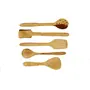 WOOD CRAFTS OF RAJASTHAN Premium Handmade Wooden Serving Cooking Spoon Kitchen Set of 5, 2 image