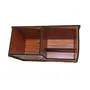 WOOD CRAFTS OF RAJASTHAN Multipurpose Wooden Pen Stand | MDF Pen Pencil Holder Stand with Mobile and Business Visiting Card Holder for Office Table with Business Card Holder Box Brown, 3 image