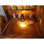 WOOD CRAFTS OF RAJASTHAN Wooden Lamp Lantern | Decorative Electric Lamp | Hanging Lamp Light | Lamp for Table | Home Decoration | Diwali Lamp | Diwali Decoration | Living Room Decor | Office Decor - Orange, 4 image