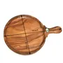 WOOD CRAFTS OF RAJASTHAN Wooden Round Pizza Plate with Handle/Pizza Tray/Pizza Board/Pizza Pan/Suitable for All Kitchen/10inch, 2 image