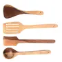 WOOD CRAFTS OF RAJASTHAN Wood Sheesham Hand Crafted Wooden Kitchen Set of 4 Multipurpose Serving & Cooking Spoon Set & Ladles Wooden Spoon Kitchen Tool Set (Natural Wood Colour) Set of 4, 3 image