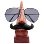 WOOD CRAFTS OF RAJASTHAN Wooden Nose Shaped Spectacle Specs Eyeglass Holder Stand with Moustache - Set of 2-10 cm, 2 image