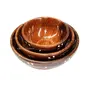 WOOD CRAFTS OF RAJASTHAN Wood Bowls Set - Set of 3 Brown, 4 image
