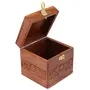 WOOD CRAFTS OF RAJASTHAN Wooden Money/Piggy Bank Money Box Coin Box with Carved Design for Kids/Children. with Lock (Wooden Money Bank Coin Storage Kids 14), 4 image