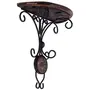 WOOD CRAFTS OF RAJASTHAN Wooden & Wrought Iron Fancy Wall Shelf (Brown & Black Size - 8 x 4 x 9.5 Inches) Pack of 2, 4 image