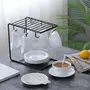WOOD CRAFTS OF RAJASTHAN Metal Tea/Coffee Cup/Mug/Plate Holder Stand Hanger Organizer for Kitchen/Cabinet & Dining Table- 6 HooksBlack, 4 image